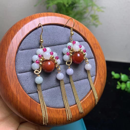 Jade Peking Opera Blues Earrings