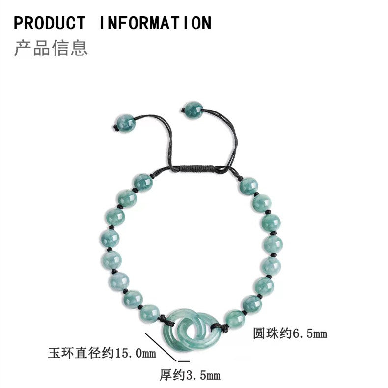 Wholesale Blue Jadeite Double Jade Ring Bracelet