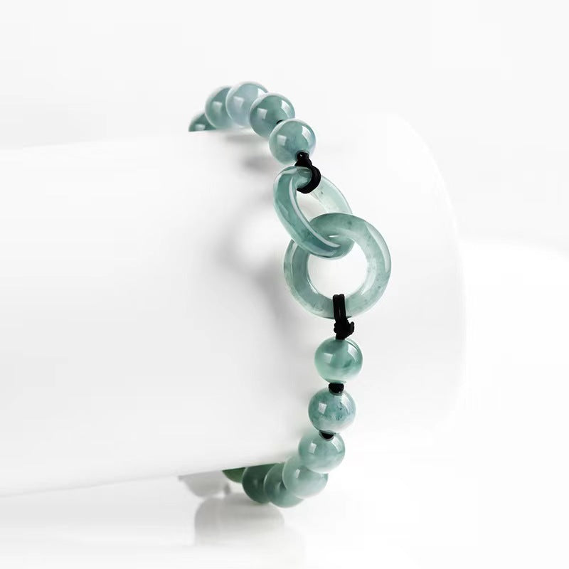 Wholesale Blue Jadeite Double Jade Ring Bracelet