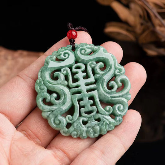 Wholesale Burmese Jadeite carving jade dragon long life bat pendant