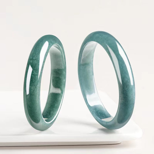 Wholesale Blue Water Jadeite Jade 100% Natural Grade A 55-60mm Bangle Bracelet