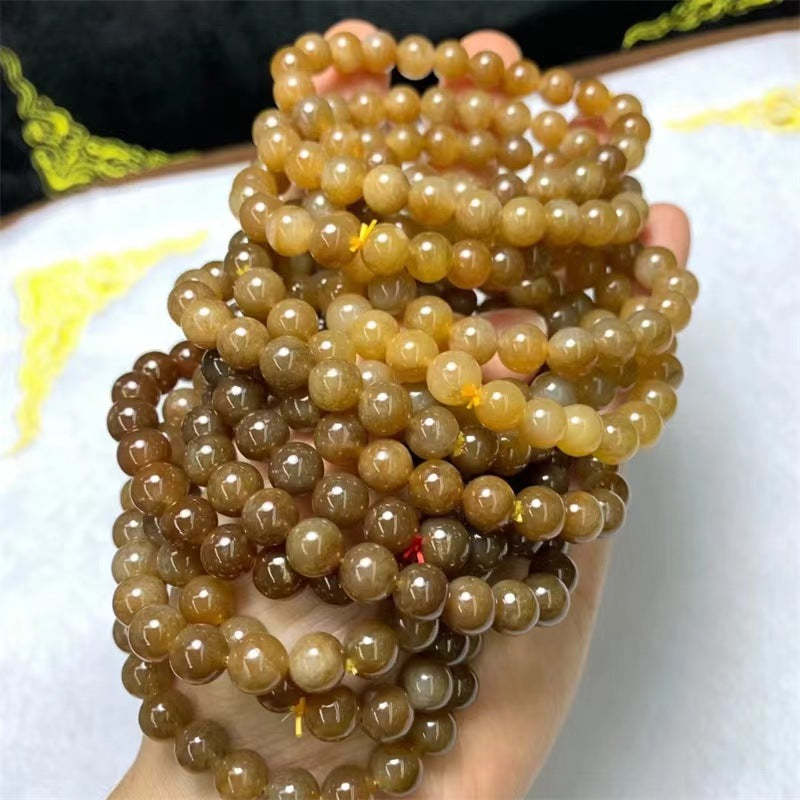 8mm beads caramel Hetian jade nephrite beaded bracelets