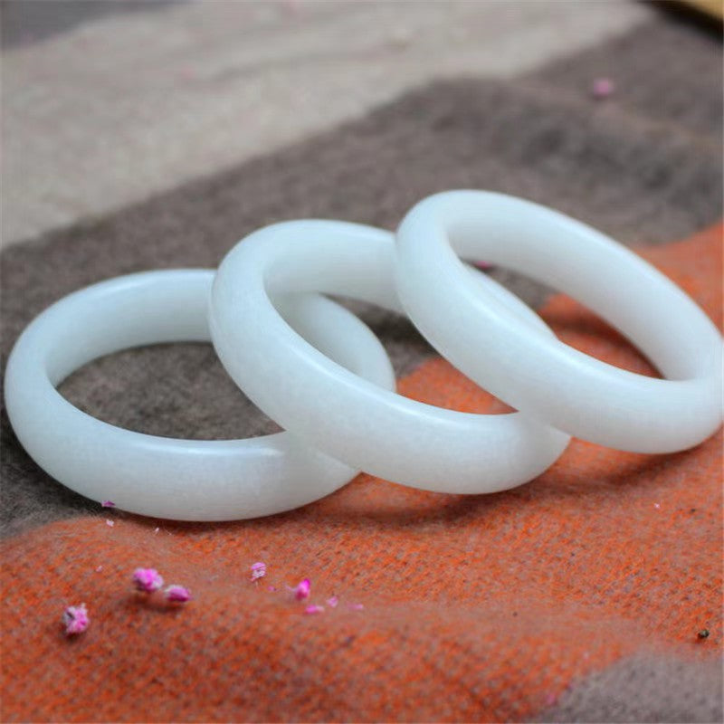 54-62mm Certified Natural Hetian Jade Bangle Icy White Nephrite Bangles