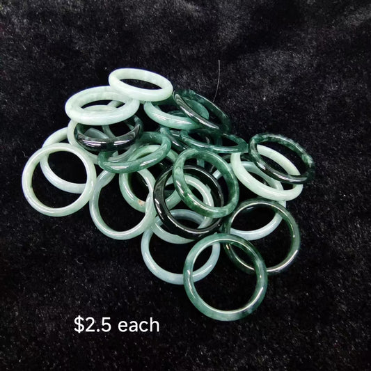 Type A Icy Translucent Burmese Jade Rings